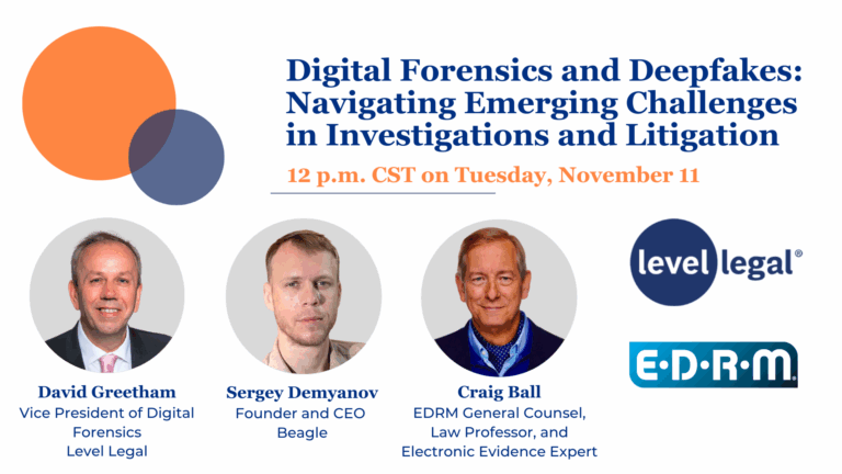 Webinar November 11: Digital Forensics and Deepfakes